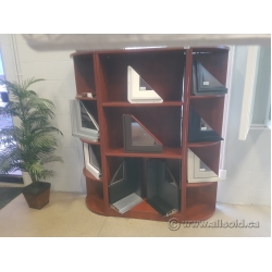 Wood BookCase w/ Curved End Cap Units